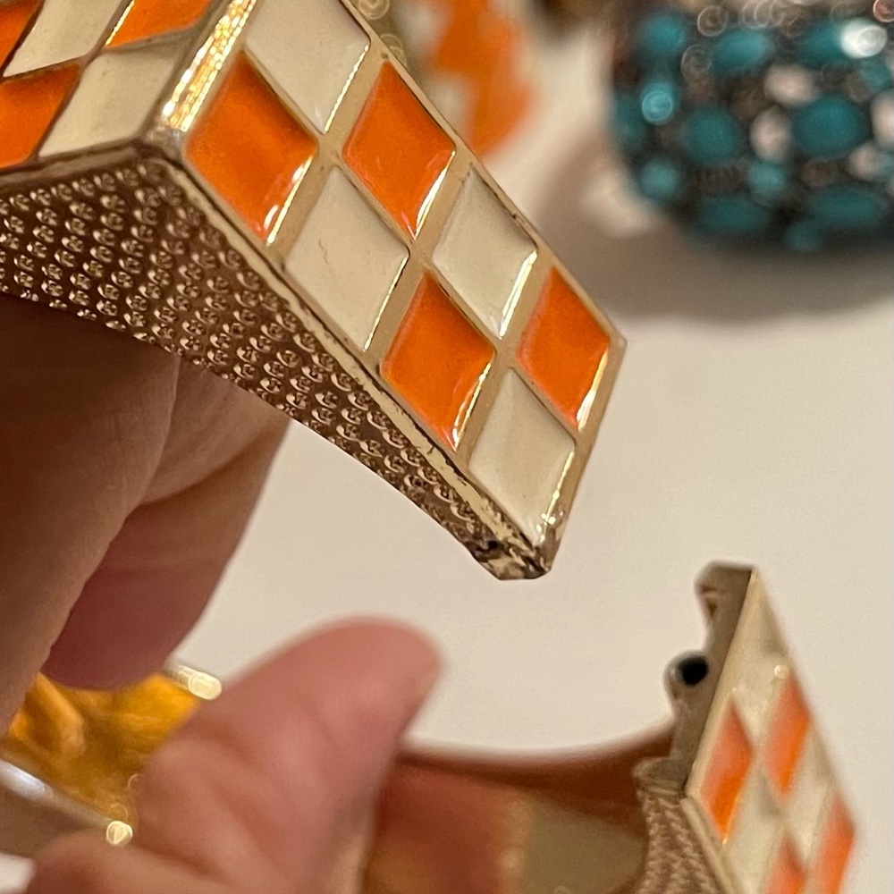 Open Bracelet orange gold and white brand new - Picture 4 of 4